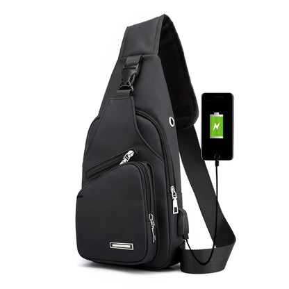 Men’s Lightweight Anti-Theft Sling Bag - PU Leather Crossbody Backpack