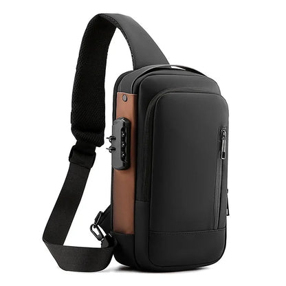 Men's Anti-Theft Shoulder Bag - Waterproof USB Crossbody Oxford Bag,