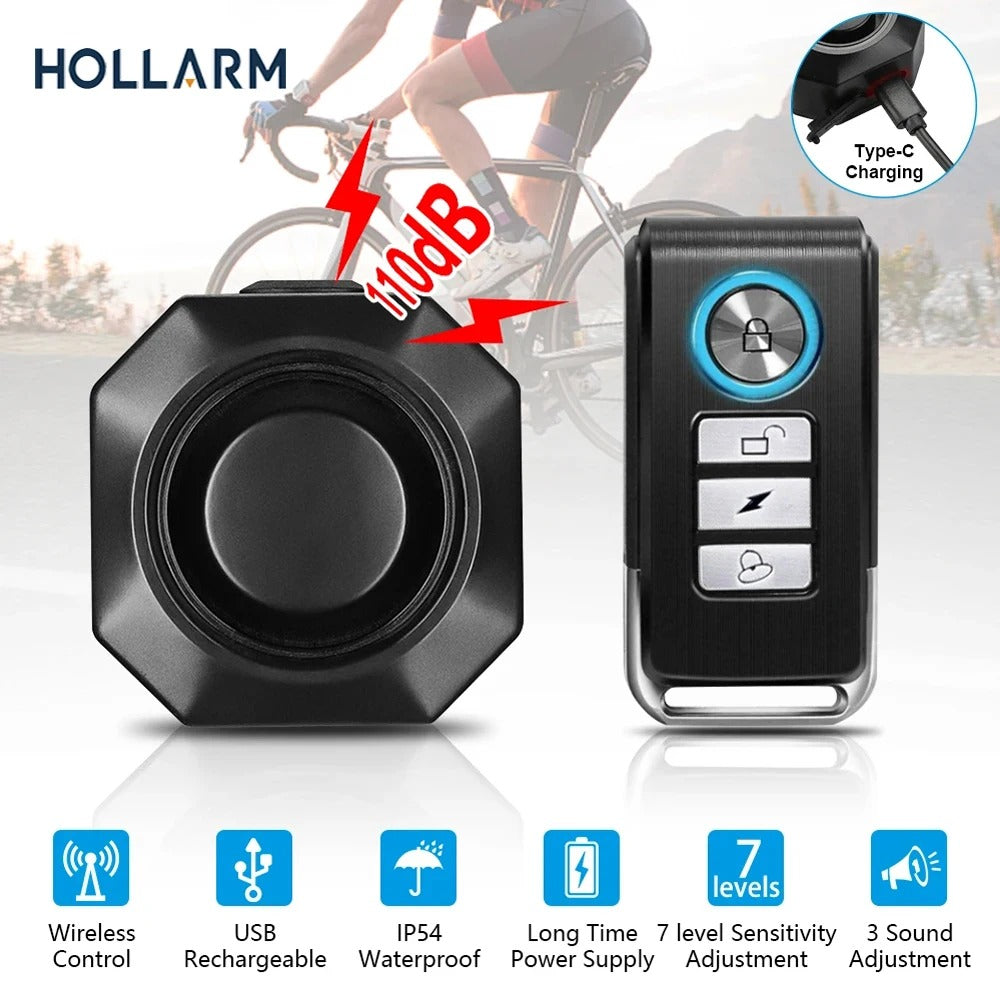 Hollarm Wireless Bike Vibration Alarm – Ultimate Security System for Your Motorcycle and Bicycle