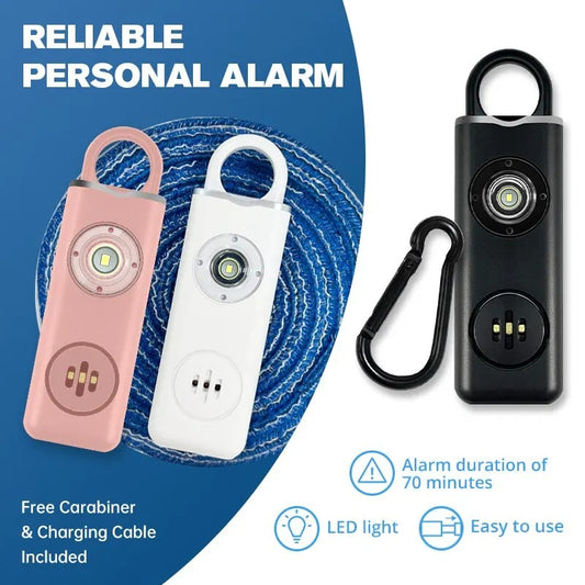 Your Personal Safety Companion — Compact, Powerful, and Ready, 130dB Alarm Sound, Built-in Strobe Light &amp; Keychain