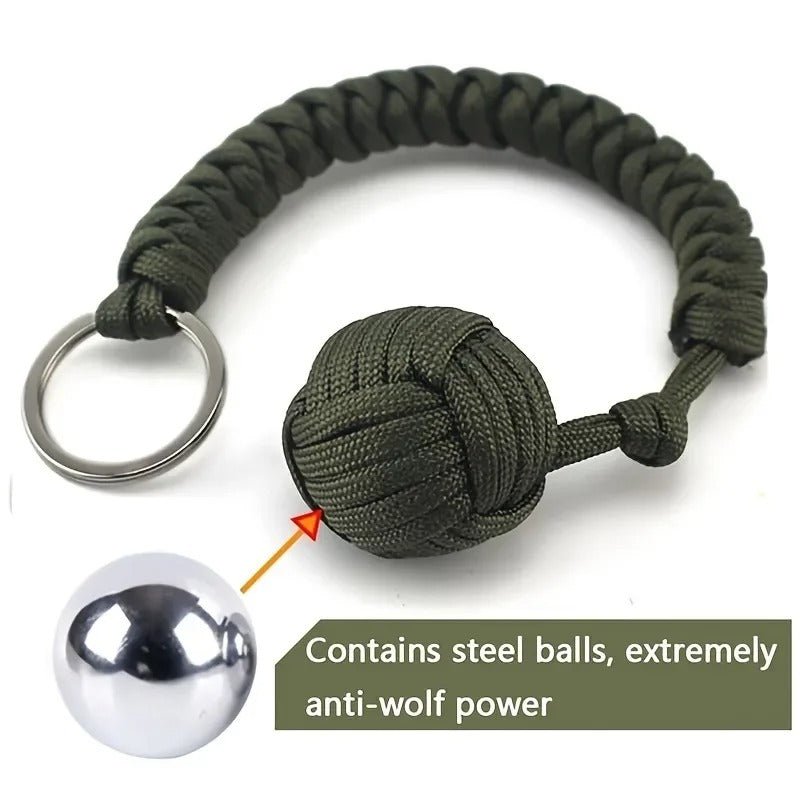 Self-Defense Umbrella Rope Key Chain with Steel Ball