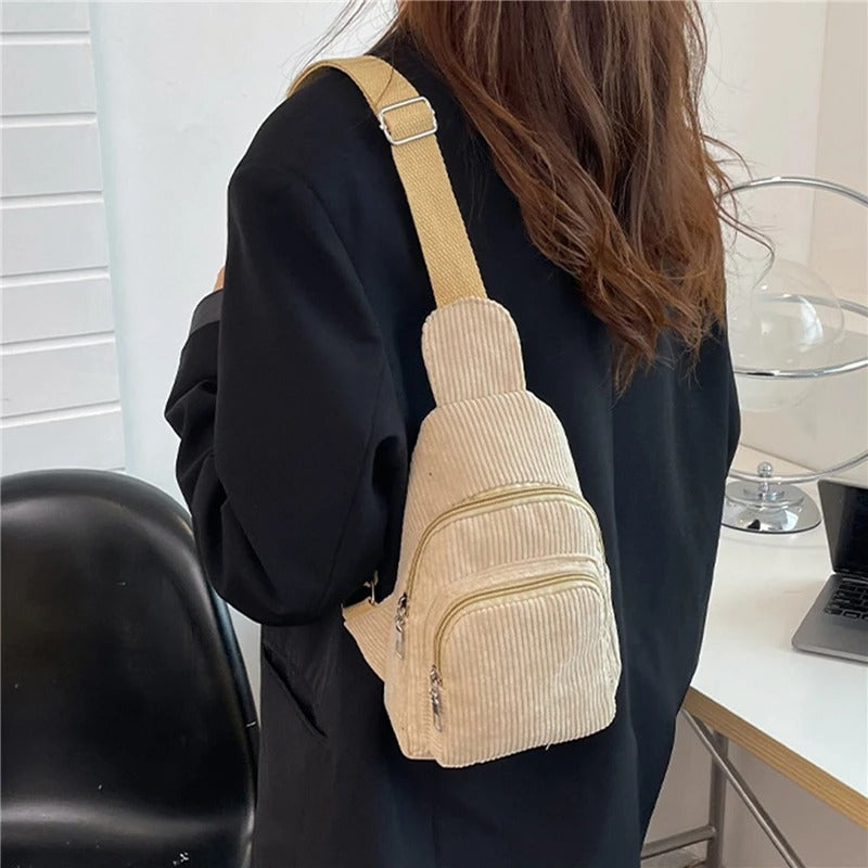 Women’s Chest Pack Sling Bag - Plush Crossbody Shoulder Bag for Casual Style