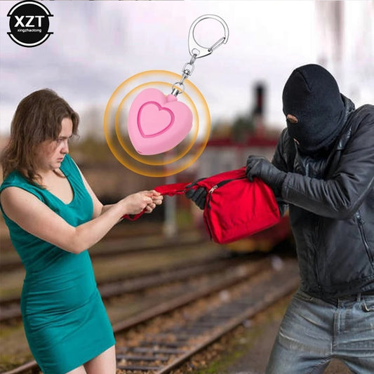 Heart-Shaped Self-Defense Alarm Keychain