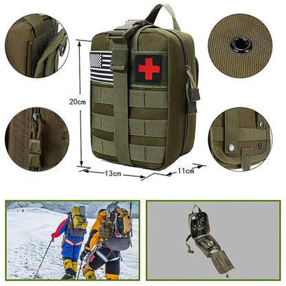 Survival First Aid Kit - Complete Molle Outdoor Gear for Camping, Hiking, and Emergency Preparedness