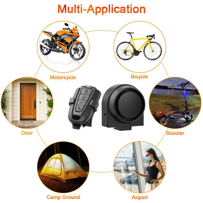 ANTUSI Wireless Bicycle Vibration Alarm – USB Charging Anti-Theft Alarm System for Bikes &amp; Motorcycles