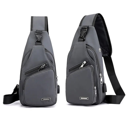 Men’s Lightweight Anti-Theft Sling Bag - PU Leather Crossbody Backpack