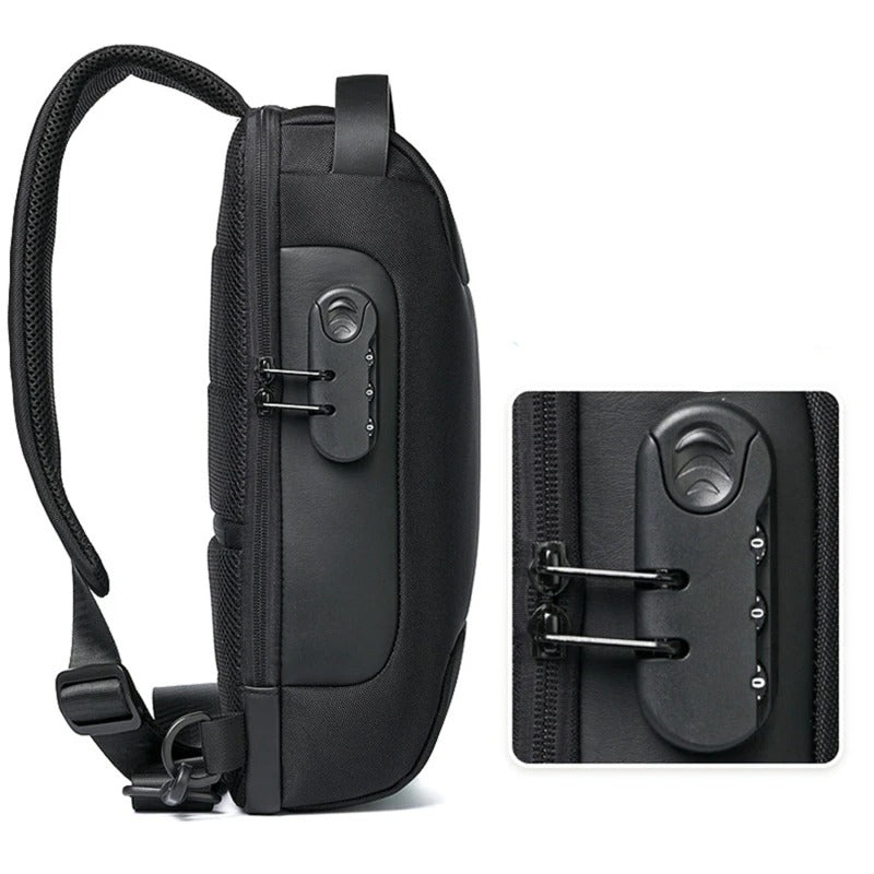 Men's USB Crossbody Bag - Anti-Theft, Waterproof Shoulder Bag