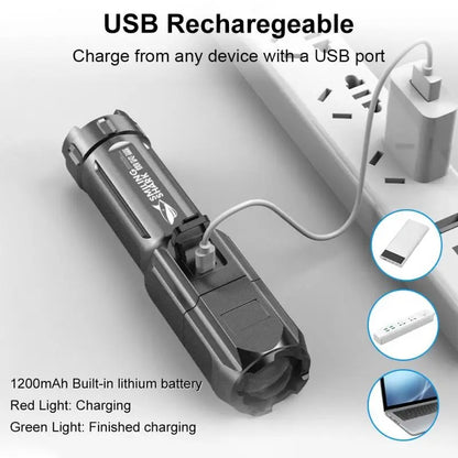 Multifunctional LED Flashlight – Portable, High-Powered, and Waterproof, long-range, ultra-bright illumination.