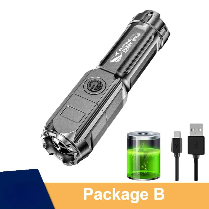 Multifunctional LED Flashlight – Portable, High-Powered, and Waterproof, long-range, ultra-bright illumination.