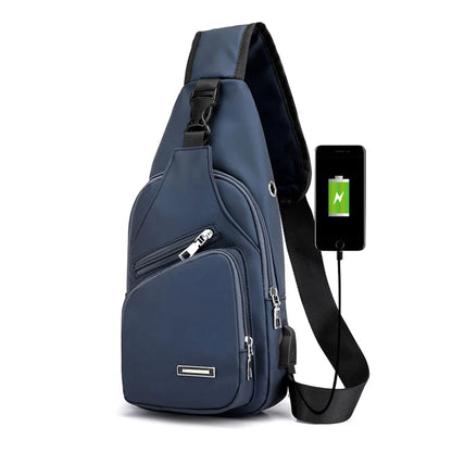 Men’s Lightweight Anti-Theft Sling Bag - PU Leather Crossbody Backpack